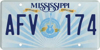 MS license plate AFV174