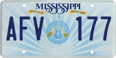 MS license plate AFV177