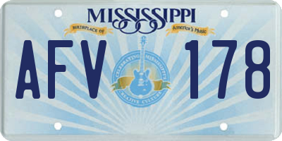 MS license plate AFV178