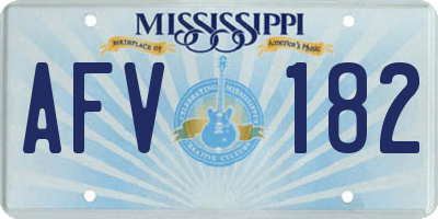 MS license plate AFV182