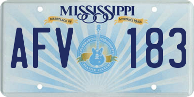 MS license plate AFV183