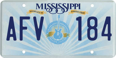 MS license plate AFV184