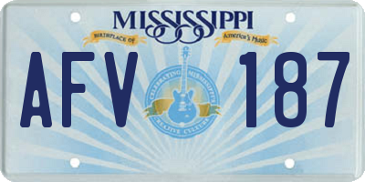 MS license plate AFV187