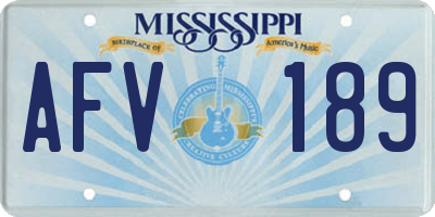 MS license plate AFV189