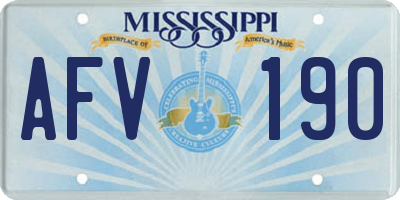MS license plate AFV190