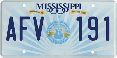 MS license plate AFV191