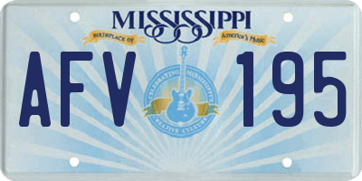 MS license plate AFV195