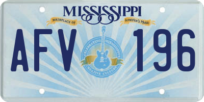 MS license plate AFV196