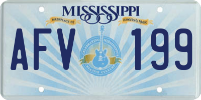 MS license plate AFV199