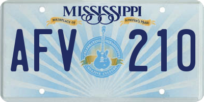 MS license plate AFV210