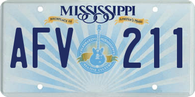 MS license plate AFV211