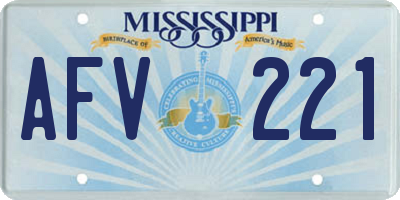 MS license plate AFV221