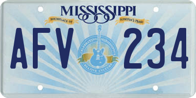 MS license plate AFV234