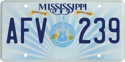 MS license plate AFV239