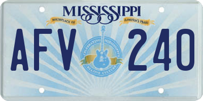 MS license plate AFV240