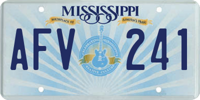 MS license plate AFV241