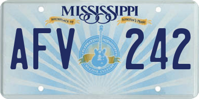 MS license plate AFV242