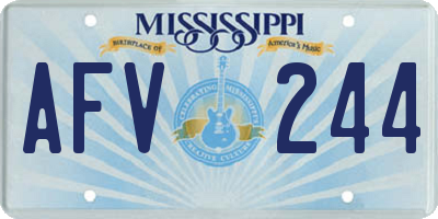 MS license plate AFV244