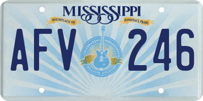 MS license plate AFV246