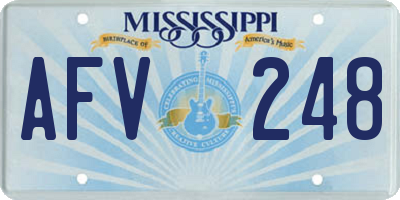 MS license plate AFV248