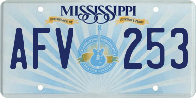 MS license plate AFV253