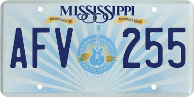 MS license plate AFV255