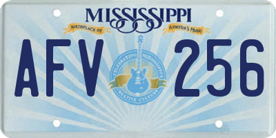 MS license plate AFV256