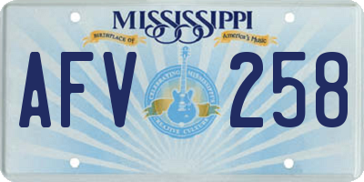 MS license plate AFV258