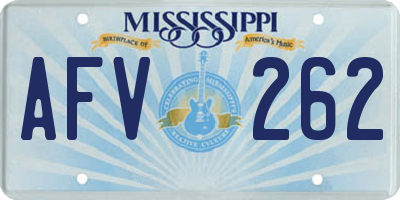 MS license plate AFV262