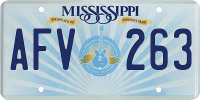 MS license plate AFV263