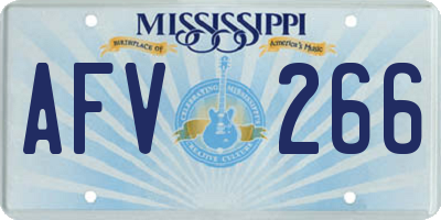 MS license plate AFV266