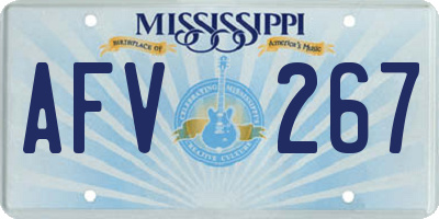 MS license plate AFV267