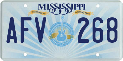 MS license plate AFV268