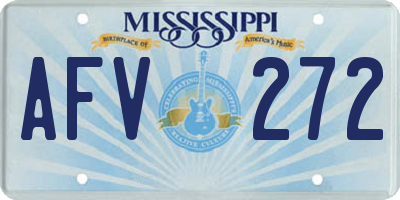MS license plate AFV272