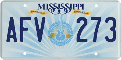 MS license plate AFV273