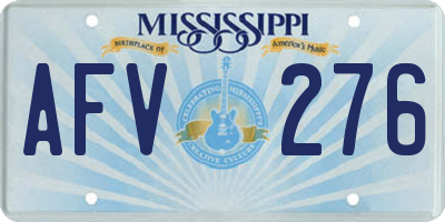 MS license plate AFV276