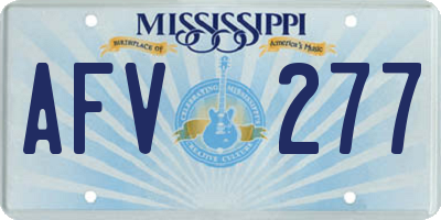 MS license plate AFV277