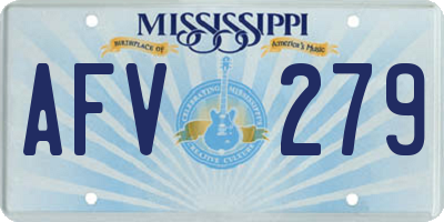 MS license plate AFV279