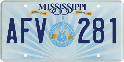 MS license plate AFV281
