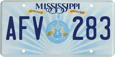 MS license plate AFV283