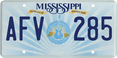MS license plate AFV285