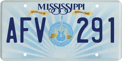 MS license plate AFV291