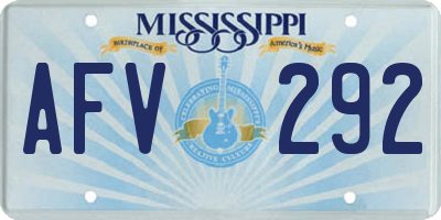 MS license plate AFV292
