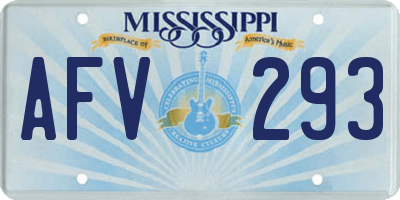 MS license plate AFV293