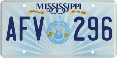 MS license plate AFV296