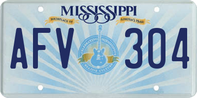 MS license plate AFV304
