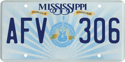 MS license plate AFV306