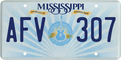 MS license plate AFV307