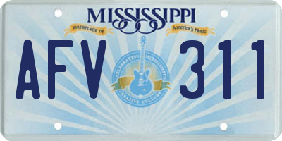 MS license plate AFV311