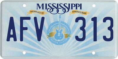 MS license plate AFV313
